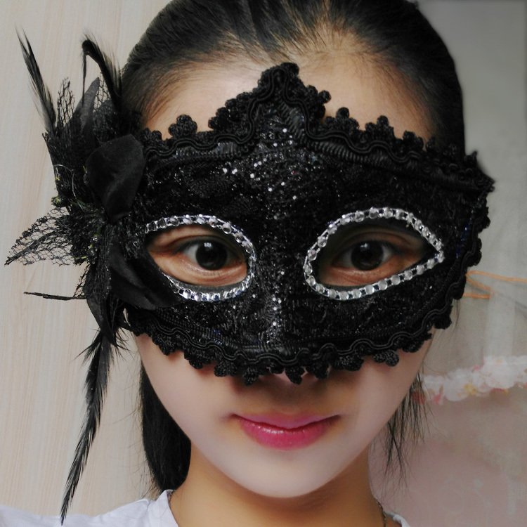 黑色花朵公主情趣面具 性感面具 角色扮演萬聖節化妝舞會派對配件♥
