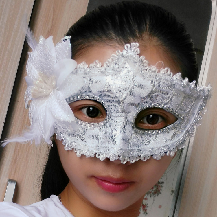 白色花朵公主情趣面具 性感面具 角色扮演萬聖節化妝舞會派對配件♥