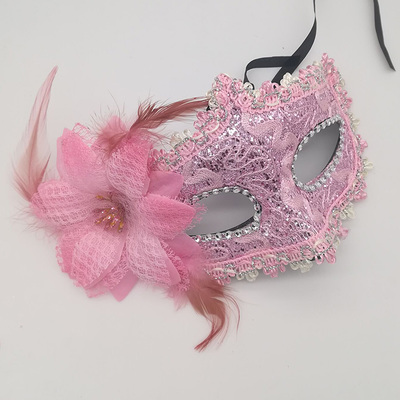 粉色花朵公主情趣面具 性感面具 角色扮演萬聖節化妝舞會派對配件♥
