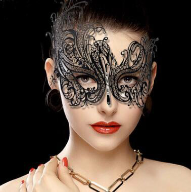 黑色鳳凰情趣鐵面具 性感面具 角色扮演萬聖節化妝舞會派對配件♥