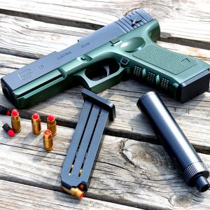 【格洛克】仿真軟彈 兒童機關槍 情趣調情手槍-軍綠色 玩具槍♥