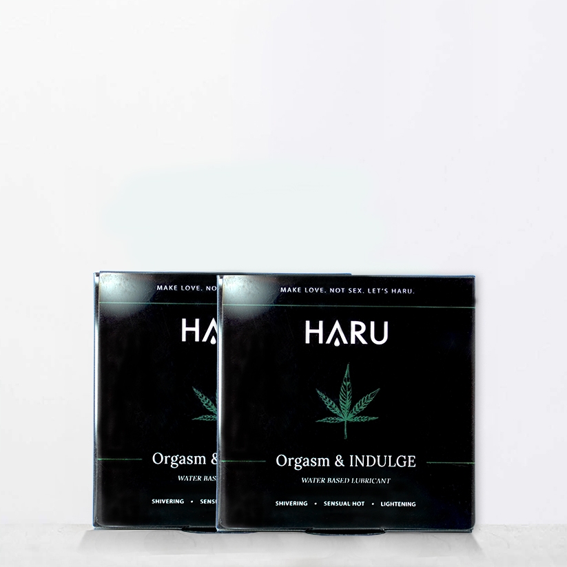 【HARU】ORGASM + INDULGE  大麻熱感潤滑液隨身包｜隨身片6入組