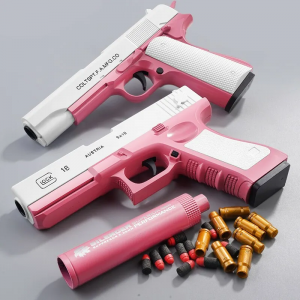【格洛克】仿真軟彈 兒童機關槍 情趣調情手槍-粉色 玩具槍♥