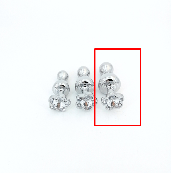 (直徑3.6CM)金屬後庭肛塞可拆卸雙重拉株梅花底座-大♥