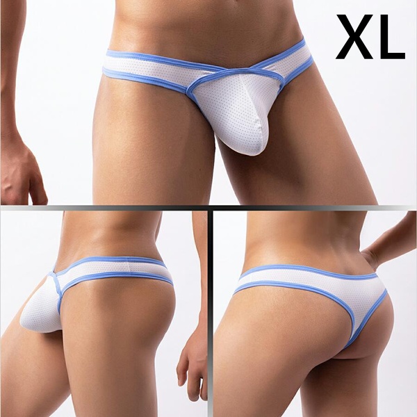 男士低腰丁字褲 性感網眼透氣丁字褲 XL♥