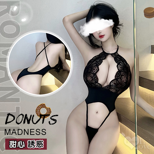 狂野連身衣！水滴挖空露乳迷人腰線兩側綁帶連身裝(黑)♥