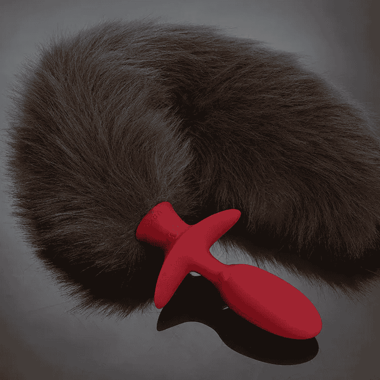 【直徑3CM】UPKO｜狐狸搖擺尾巴電動肛塞  棕 【5頻震動+USB充電】保固一年★