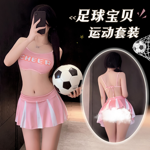 《FEE ET MOI》活力寶貝‧啦啦隊性感短裙運動套裝(粉)♥