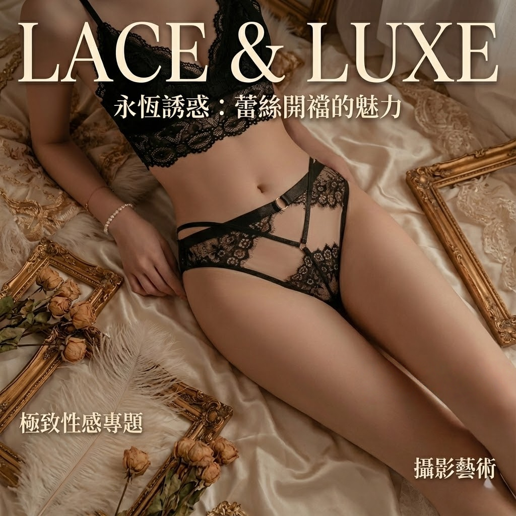 低腰交叉火辣誘惑純慾開襠蕾絲三角褲 (黑) ♥