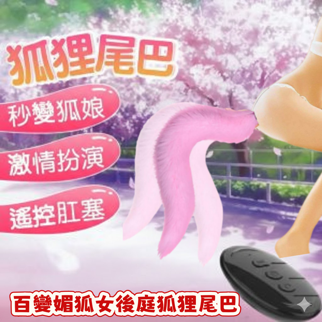 店長推薦!(直徑3.5cm)cos百變媚狐女後庭狐狸尾巴 【肛塞+震動+搖擺尾巴+後庭+充電 】粉♥