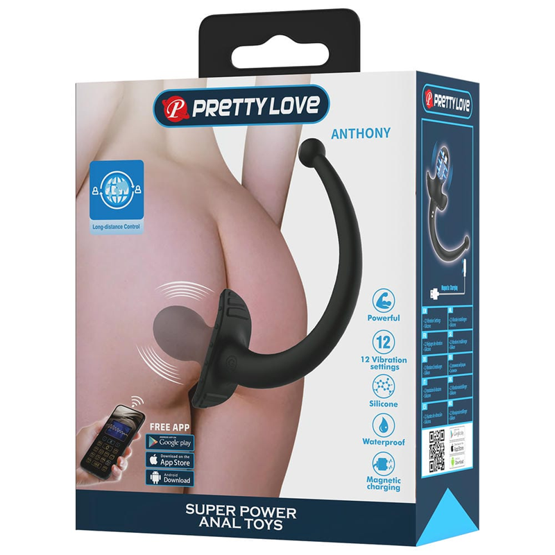 安東尼．智能12頻震動拉珠尾巴肛塞 (12頻震動+APP遠程遙控+USB磁吸充電款)♥