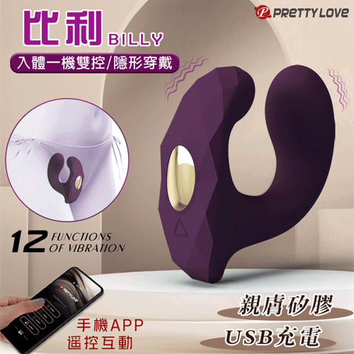 派蒂菈 ‧ BILLY 比利 手機APP遙控互動 隱形穿戴式按摩器【APP遙控+12頻震動+充電】♥