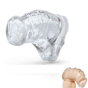 【長8cm內徑3.3cm】另類情趣軟膠套蛋JJ套男用貞操鎖.貞潔裝置♥